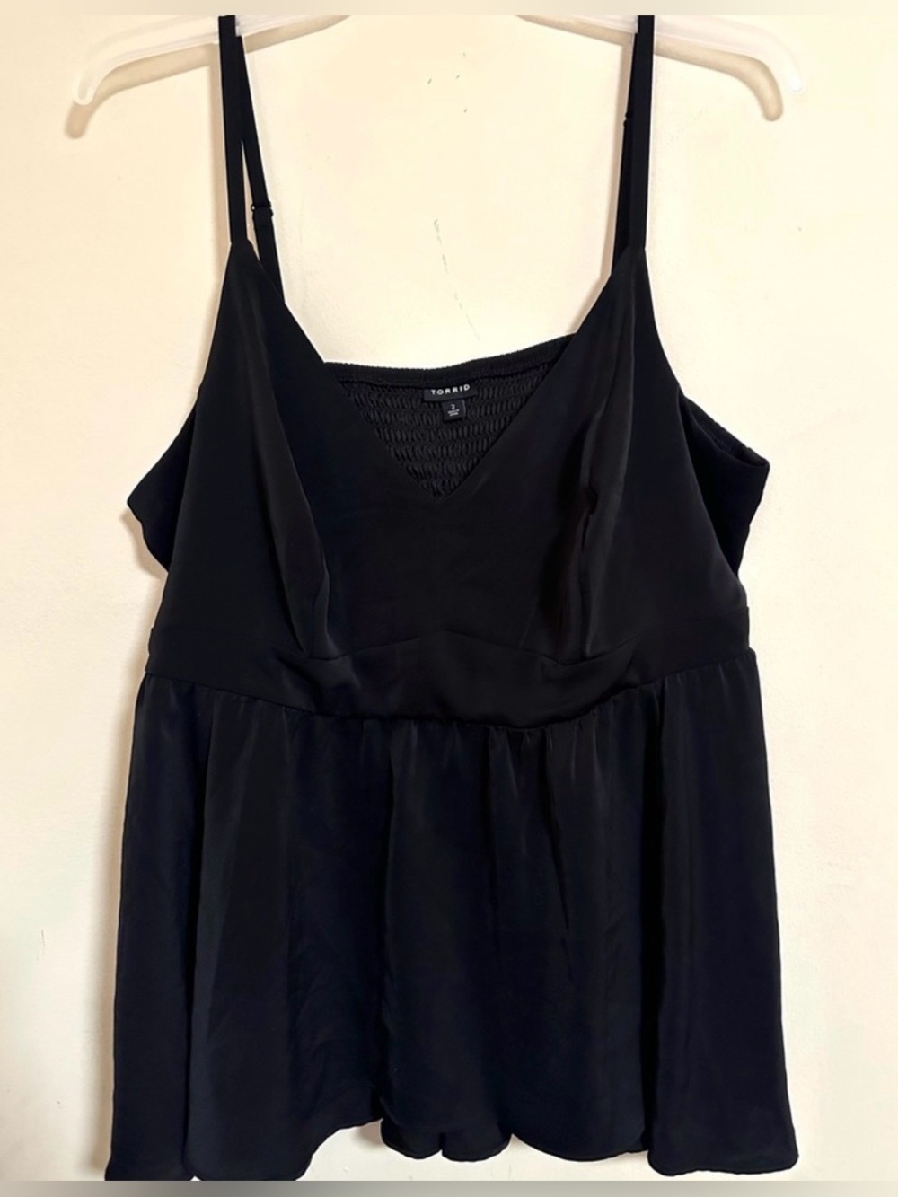 Torrid Peplum Studio Crepe de Chine Top Size 2X Black Sleeveless